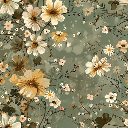 Sage Meadow Blooms Pattern 10 Minky Fabric