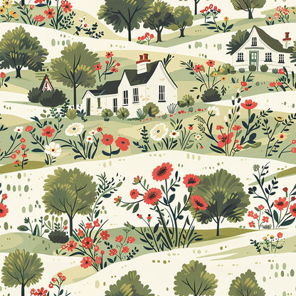 Sage Meadow Blooms Pattern 3 Minky Fabric