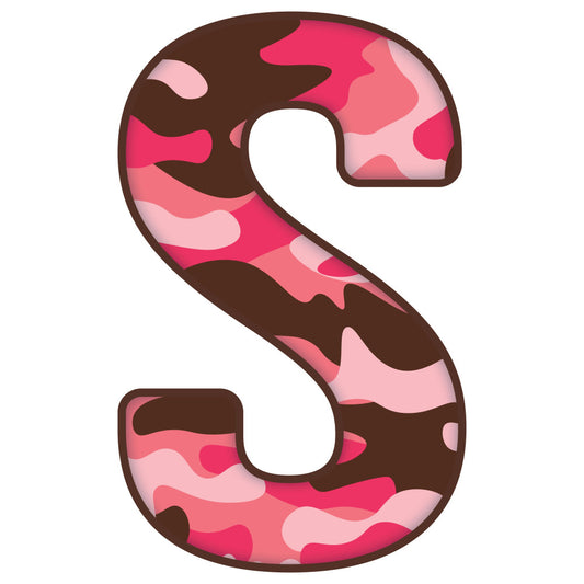 hot pink, coral pink, light pink, chocolate brown, dark brown, camouflage pattern, camo, abstract pattern, modern, whimsical, playful, number 3, typography, geometric shapes, layered design, contemporary, bold colors, mixed media, artistic, decorative, children's design, fun, colorful, vibrant, paper cut style, dimensional, textured appearance, fun and games, playroom decor