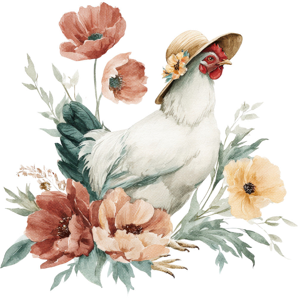 Farmhouse Chicken Decor Fabric Panel 6
