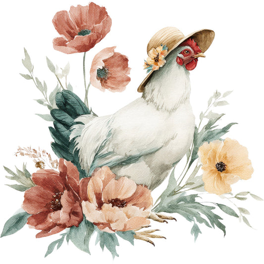 Farmhouse Chicken Decor Fabric Panel 6