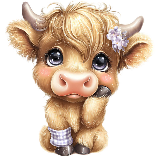 Adorable Highland Cows Fabric Panel 38