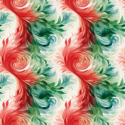 Peppermint Plumes Pattern 3 Minky Fabric