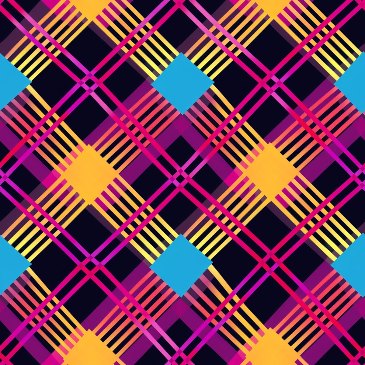 Electric Plaid Pattern 8 Minky Fabric