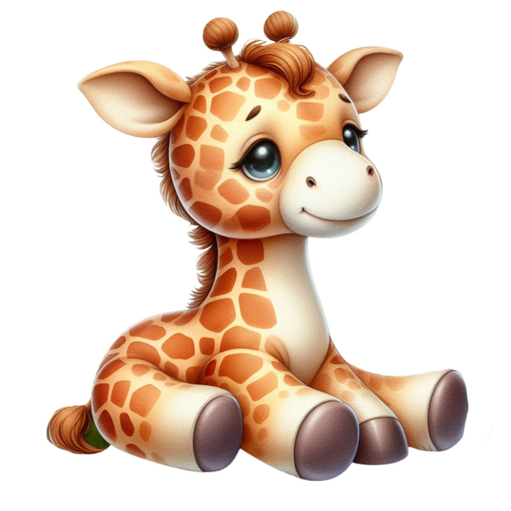 Cute Baby Giraffe Fabric Panel 2