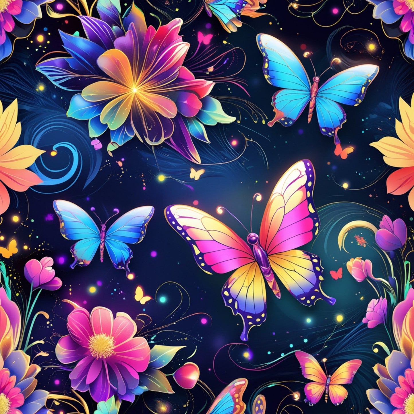 Fantasy Butterflies Pattern 33 Quilting Cotton Fabric