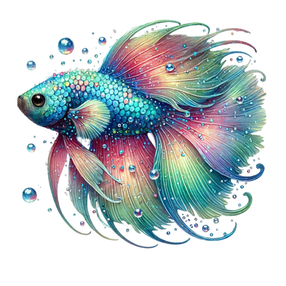 Watercolor Sea Fish Fabric Panel 25