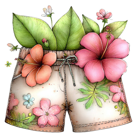 floral, coral pink, dusty rose, sage green, lime green, cream, whimsical, nature, botanical, hibiscus, flowers, leaves, dragonflies, insects, butterflies, spring, summer, garden, feminine, delicate, illustrated, artistic, decorative, vintage style, cottage core, layered flowers, oversized blooms, detailed petals