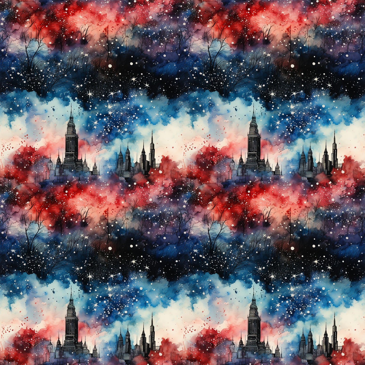 Patriotic Grunge Pattern 8 Quilting Cotton Fabric
