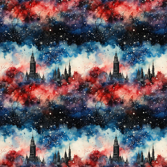 Patriotic Grunge Pattern 8 Quilting Cotton Fabric