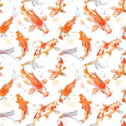 Painted Koi Pattern 12 Minky Fabric