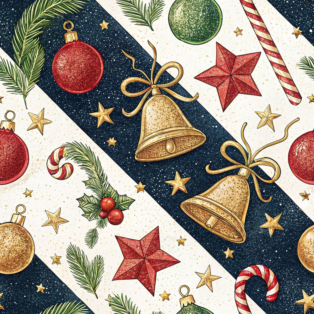 Yuletide Baubles Pattern 5 Minky Fabric