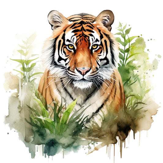 Watercolor Tiger Fabric Panel 1