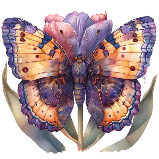 Spring Flowers and Butterflies Fabric Panel 1