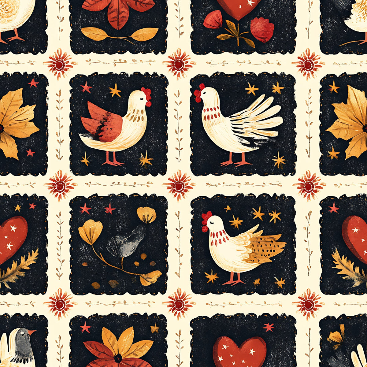 Folk Harvest Pattern 16 Minky Fabric