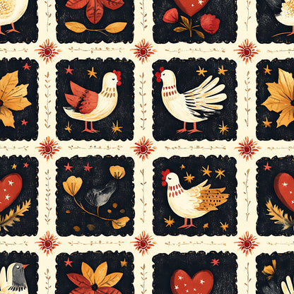 Folk Harvest Pattern 16 Minky Fabric