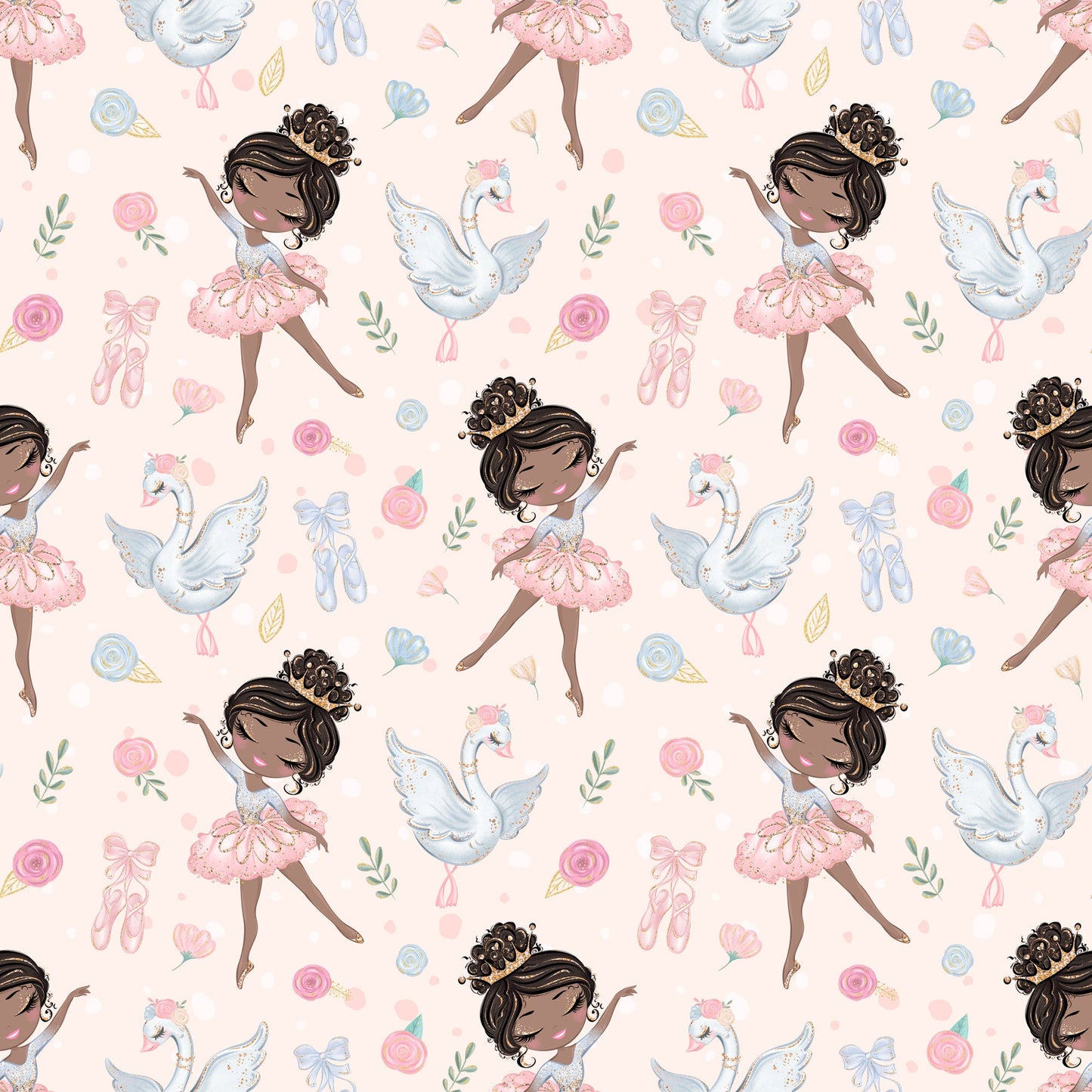 Sweet Ballerina Pattern 3 Quilting Cotton Fabric