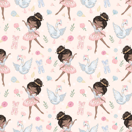 Sweet Ballerina Pattern 3 Quilting Cotton Fabric