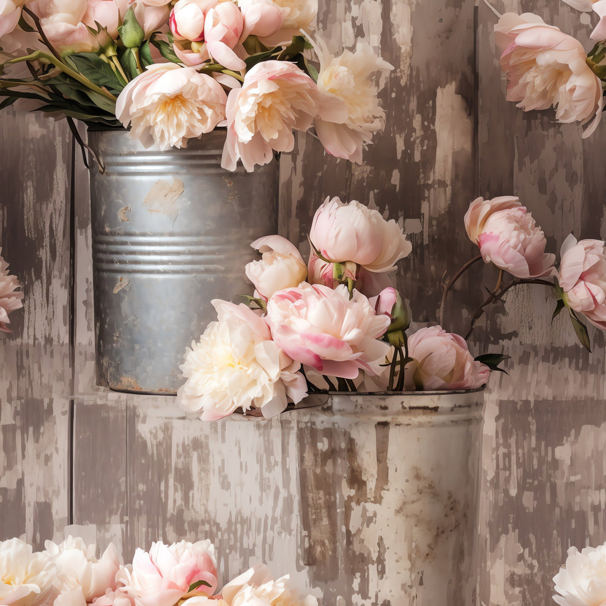 Tin Can Peonies Pattern 12 Minky Fabric