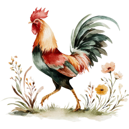 Farmhouse Chicken Decor Fabric Panel 41
