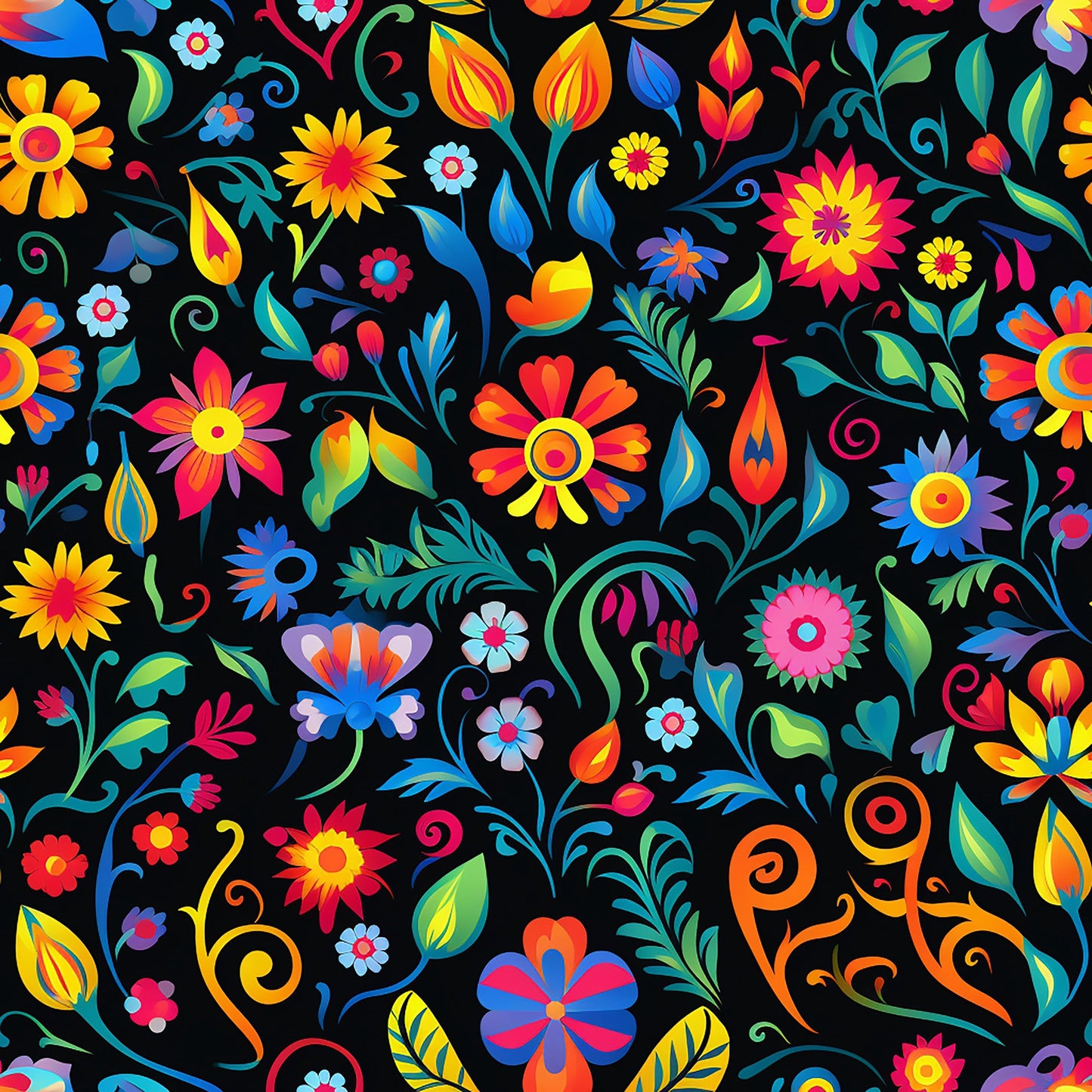 Mexican Floral Fiesta Pattern 2 Quilting Cotton Fabric