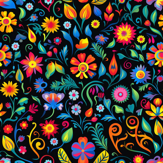 Mexican Floral Fiesta Pattern 2 Quilting Cotton Fabric