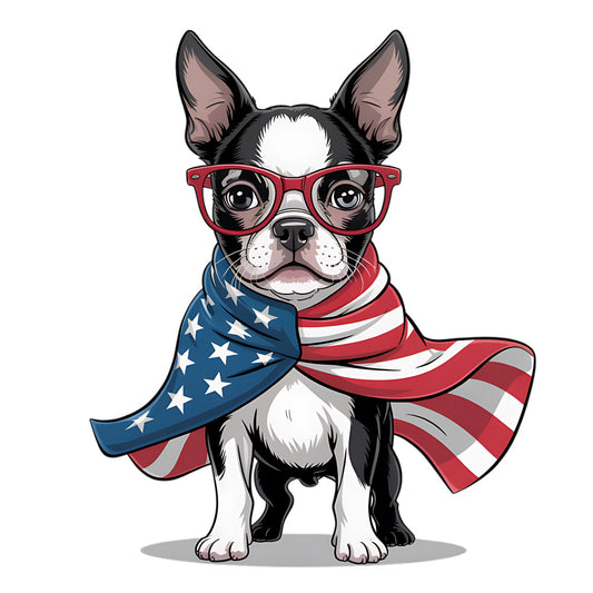 4th of July Dog Fabric Panel 25