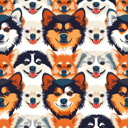 Furry Faces Pattern 5 Minky Fabric