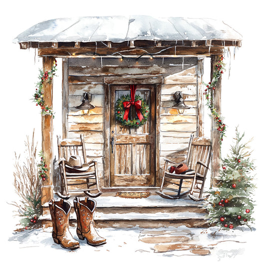 Cowboy Christmas Fabric Panel 17