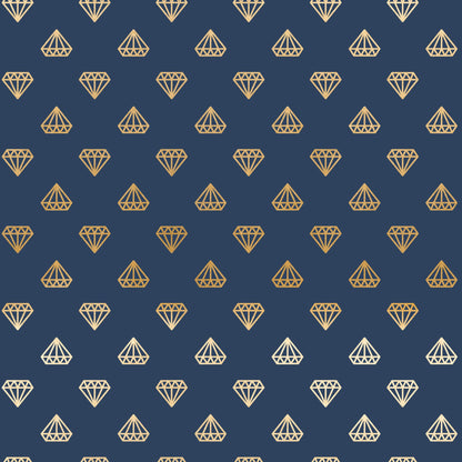 Navy and Gold Celebration Pattern 3 Quilting Cotton Fabric