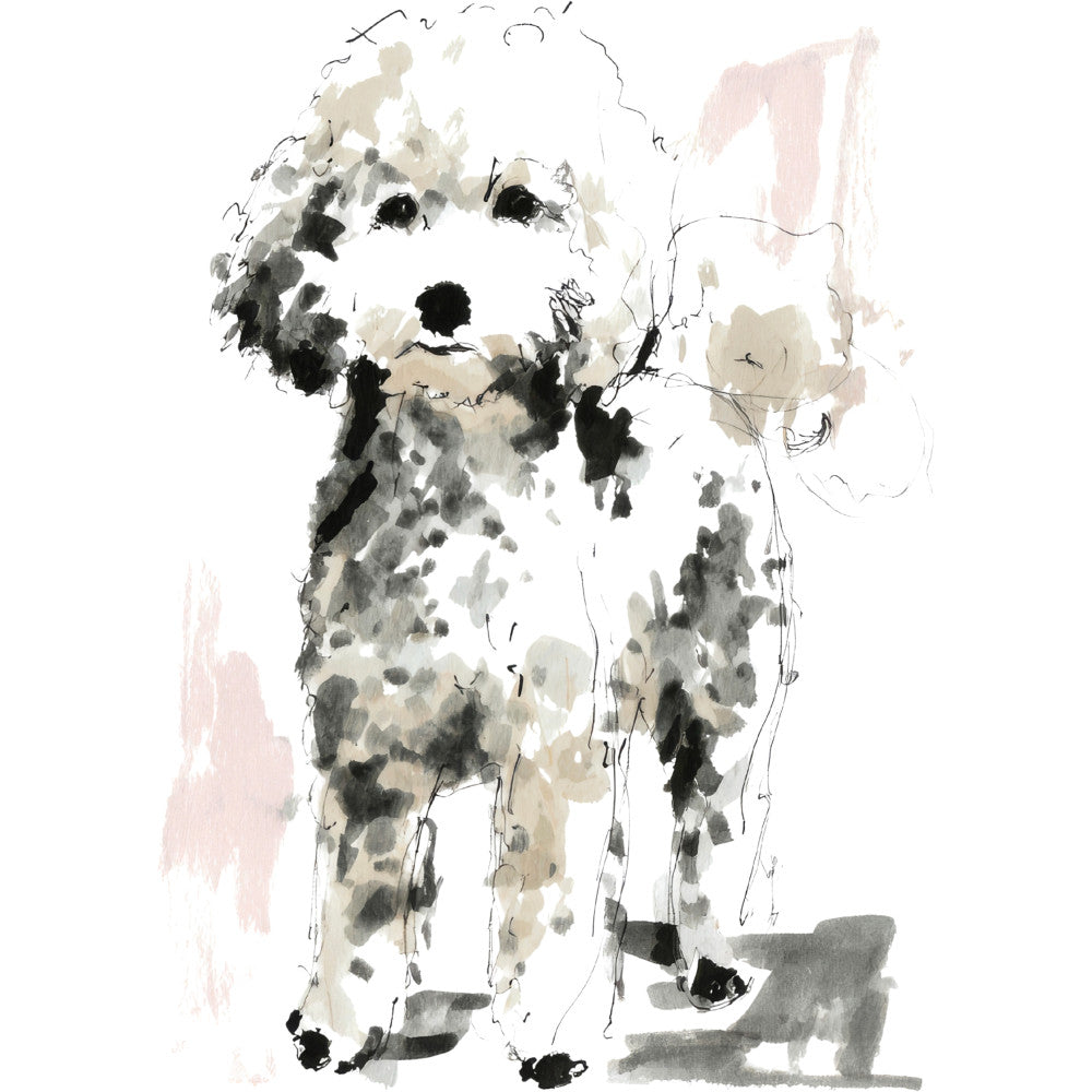 Handdrawn Doodle Dog Fabric Panel 37