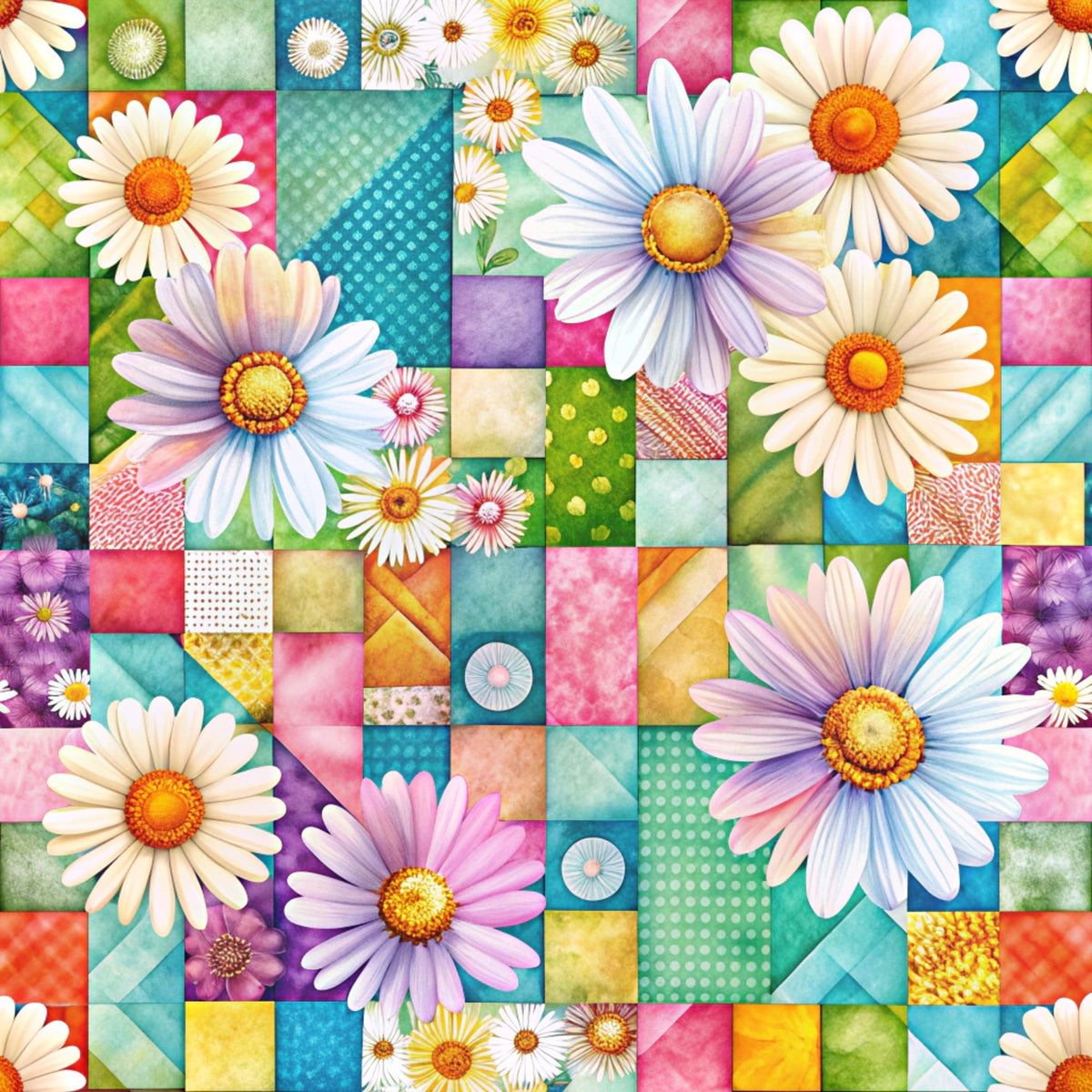 Quilted Daisies Pattern 32 Minky Fabric
