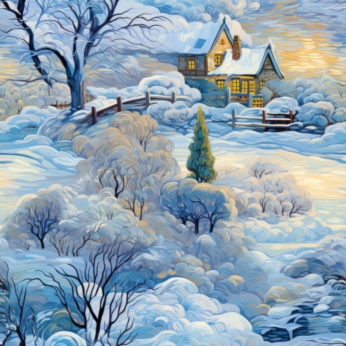 Golden Snowfall Pattern 12 Minky Fabric