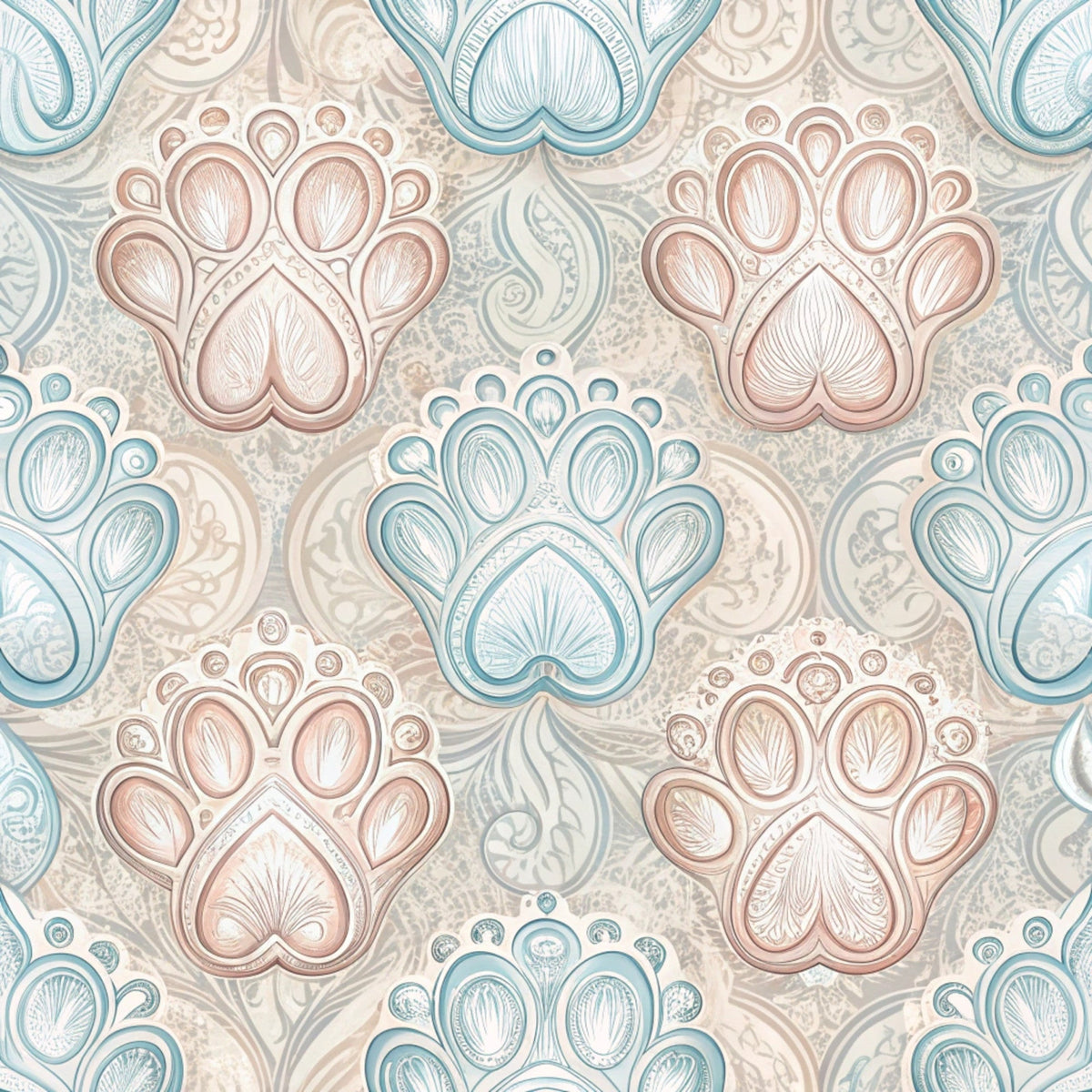 Puppy Prints Pattern 21 Minky Fabric