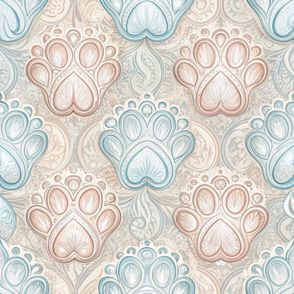 Puppy Prints Pattern 21 Minky Fabric