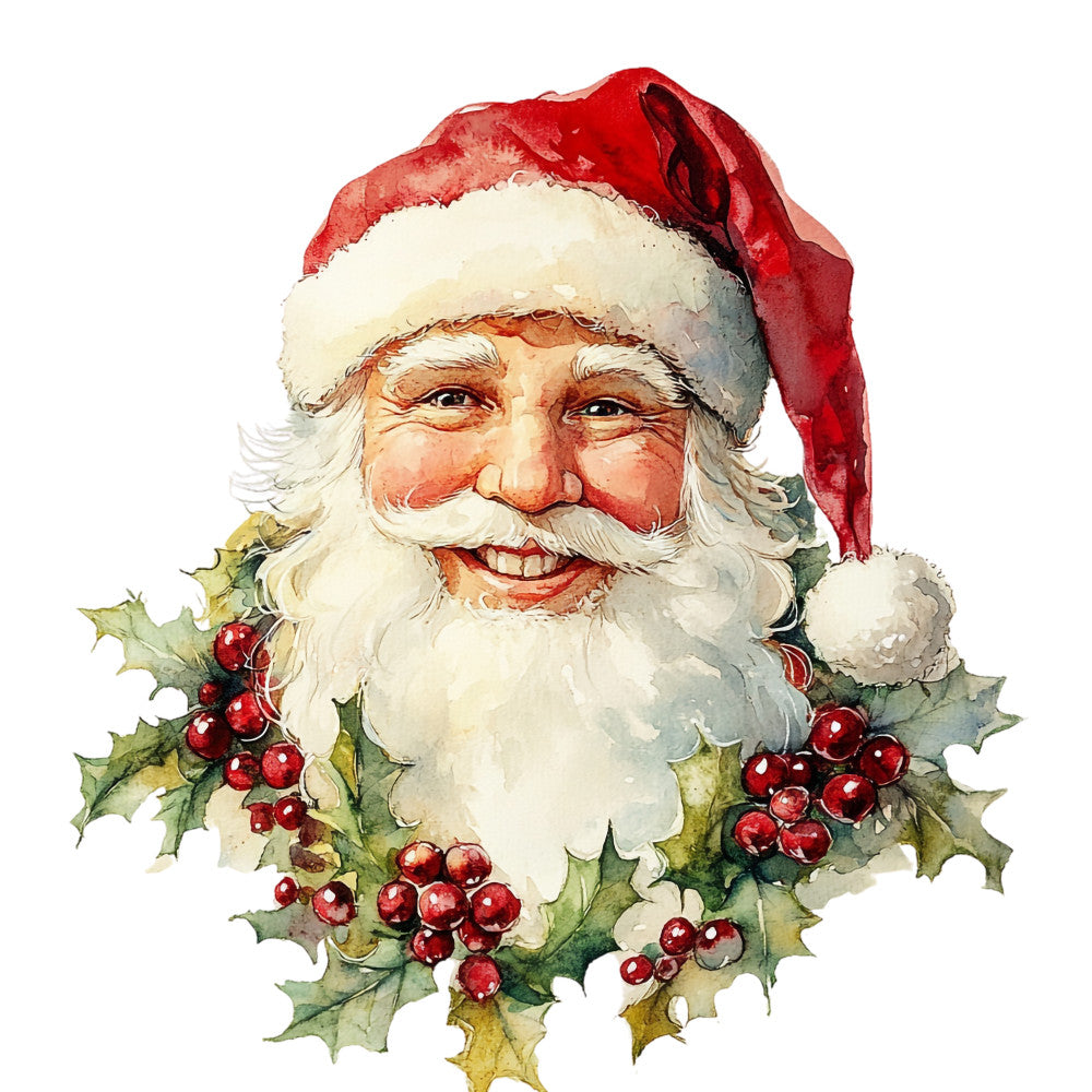 Watercolor Santa Claus Fabric Panel 1