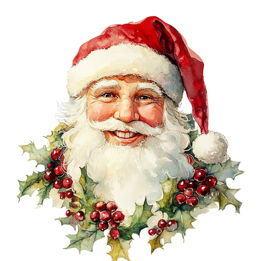 Watercolor Santa Claus Fabric Panel 1