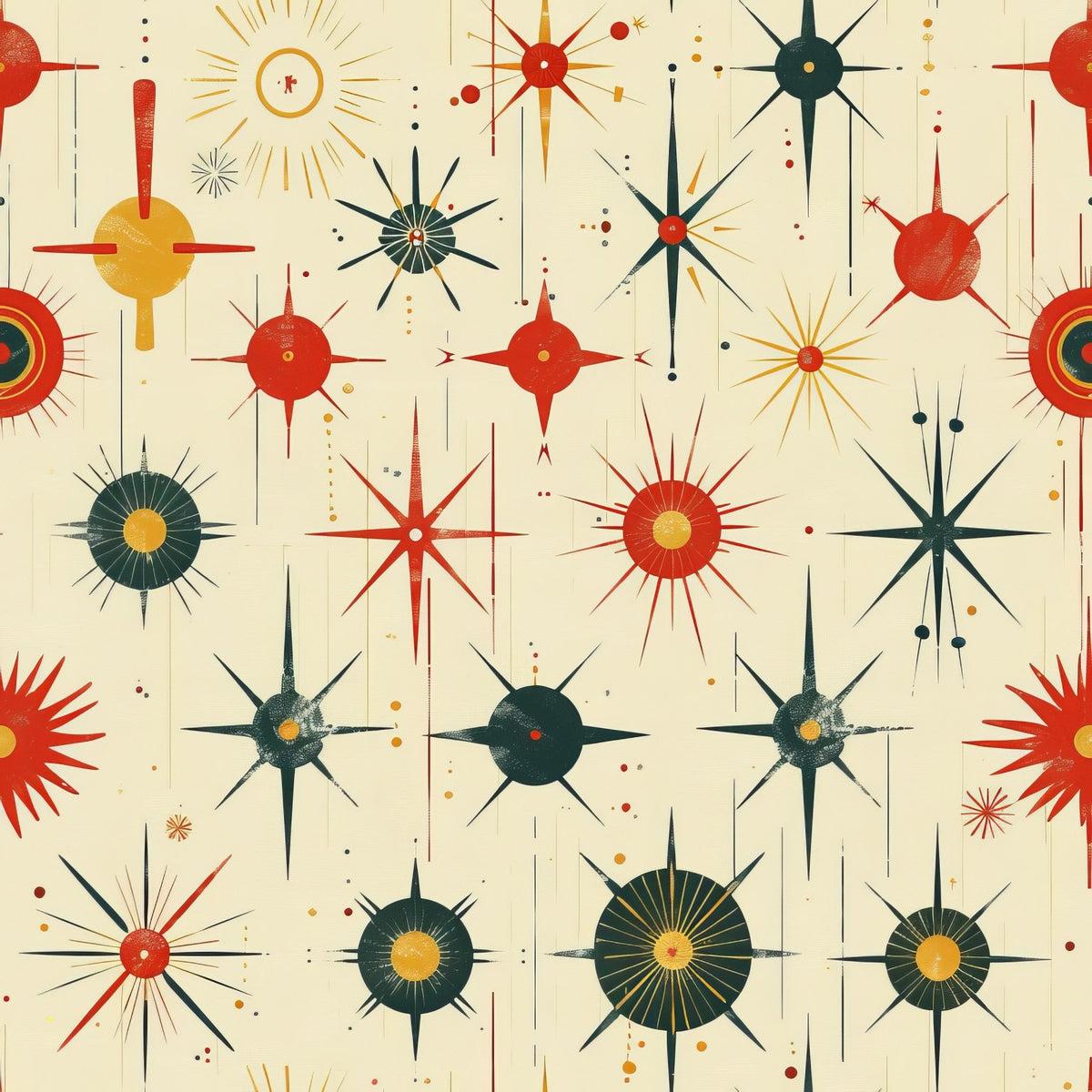 Midcentury Cosmos Pattern 22 Minky Fabric