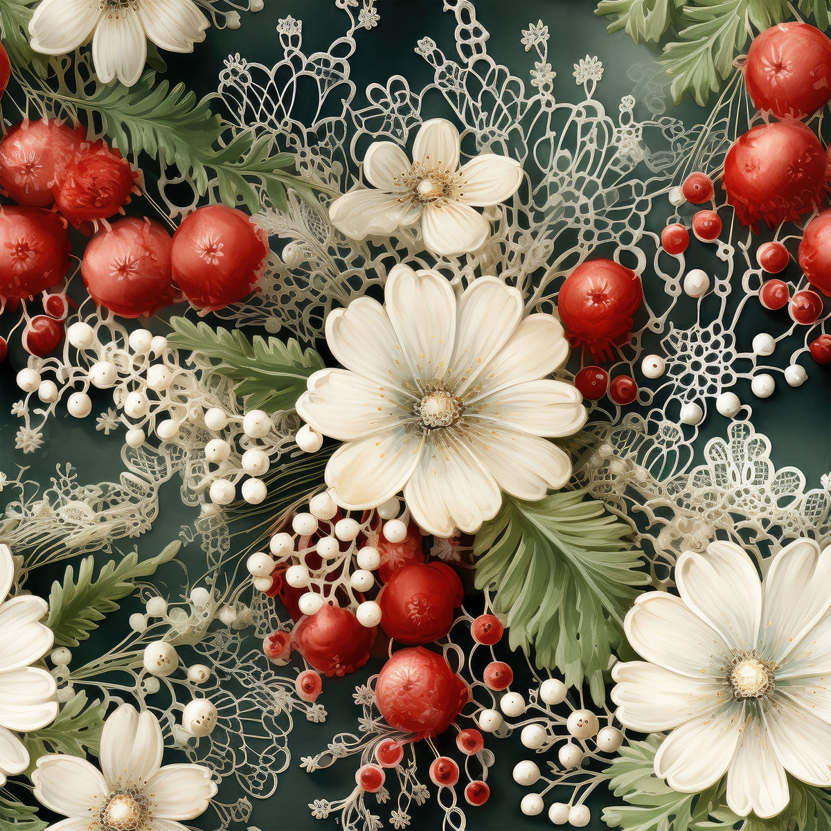 Winterberry Blooms Pattern 12 Minky Fabric