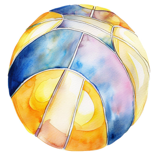 geometric, abstract, modern, colorful, multi-color, navy blue, sky blue, bright yellow, golden yellow, orange, coral, pink, pastel, watercolor, painted effect, contemporary, whimsical, vibrant, art deco, stained glass, spherical, circular, bold, artistic, home decor, wall art, contemporary art, sun and moon, celestial inspired