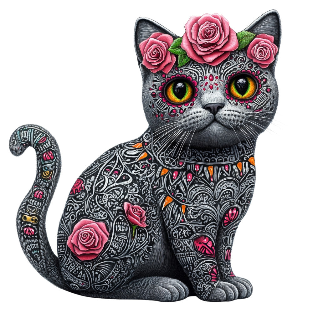 Cats de Los Muertos Fabric Panel 24