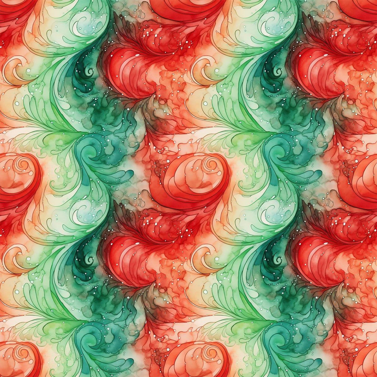 Peppermint Plumes Pattern 2 Minky Fabric
