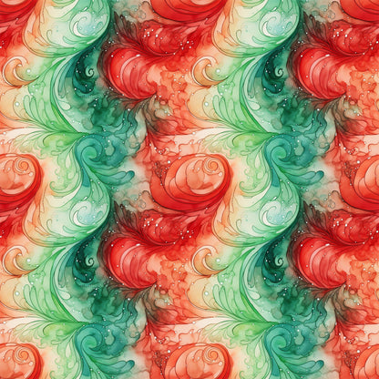 Peppermint Plumes Pattern 2 Minky Fabric