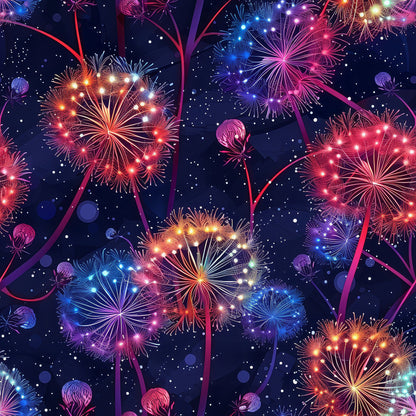 Midnight Dandelions Pattern 7 Quilting Cotton Fabric