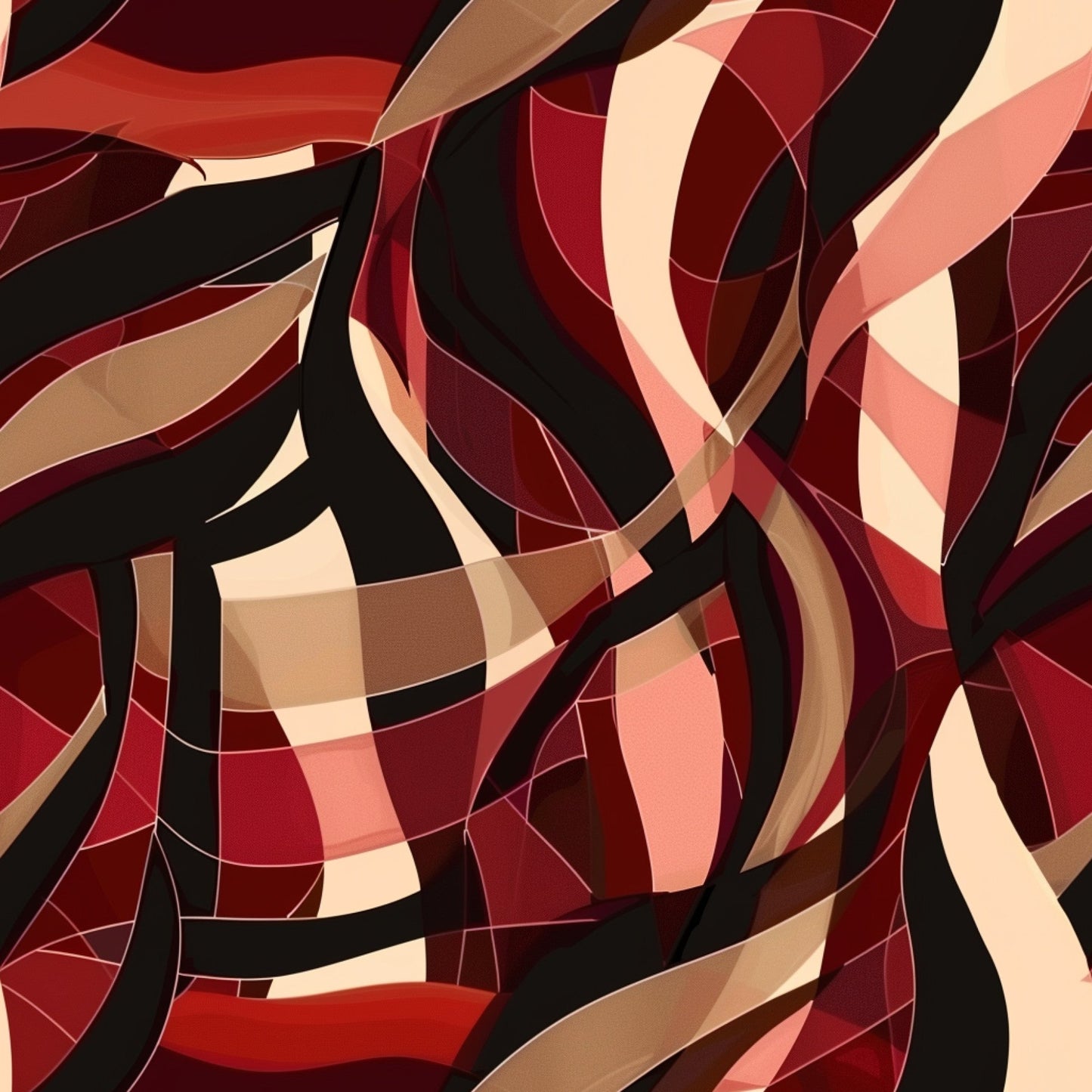 Burgundy Abstract Pattern 5 Quilting Cotton Fabric