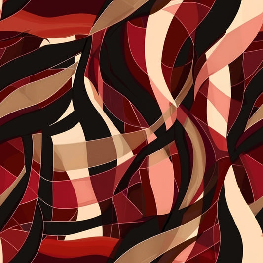 Burgundy Abstract Pattern 5 Quilting Cotton Fabric