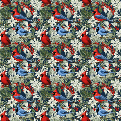 Allover Christmas Cardinals Pattern 1 Quilting Cotton Fabric