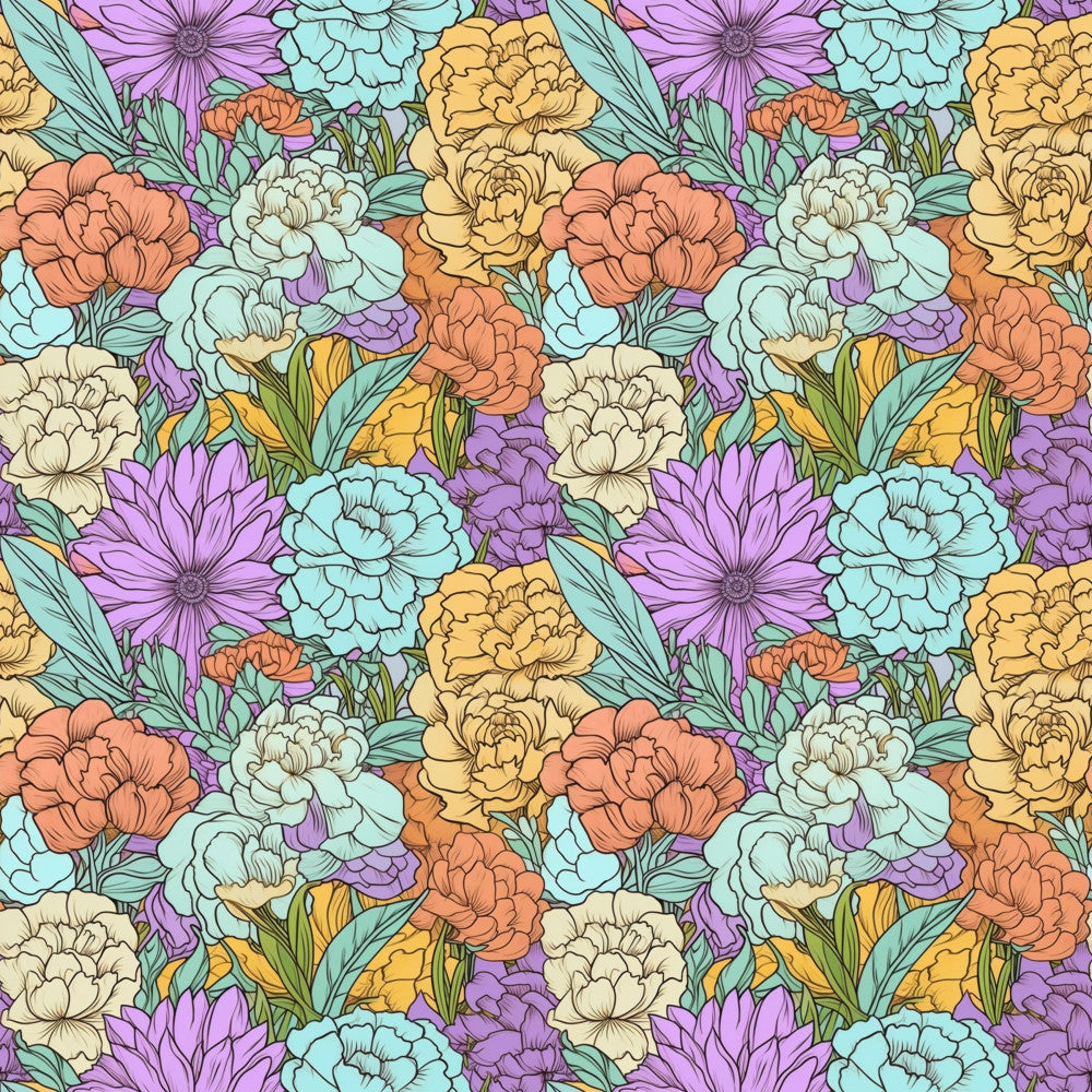 Tangerine Teal Reverie Pattern 2 Minky Fabric