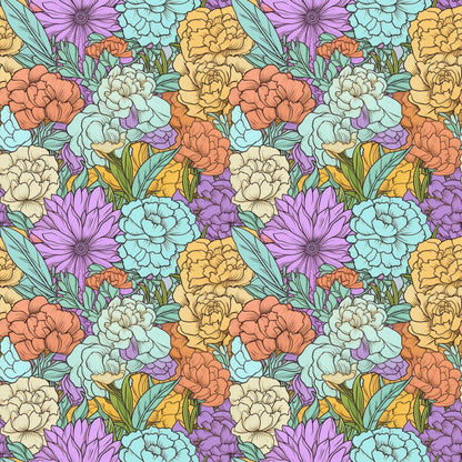 Tangerine Teal Reverie Pattern 2 Minky Fabric