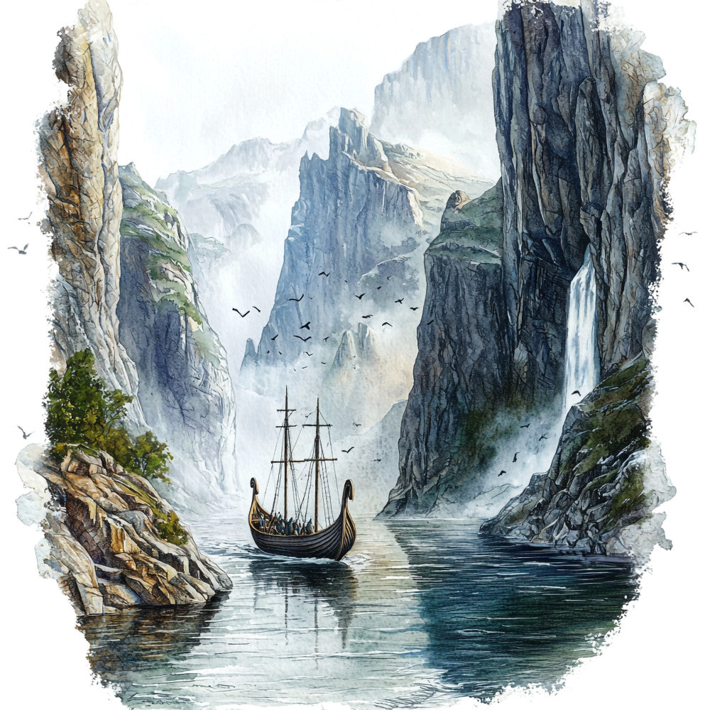 Viking Ships Fabric Panel 22